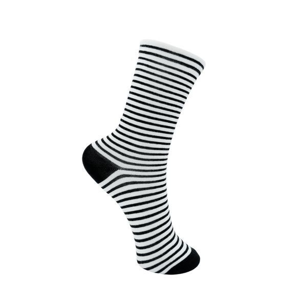 BLACK COLOUR Alaska striped sock off white