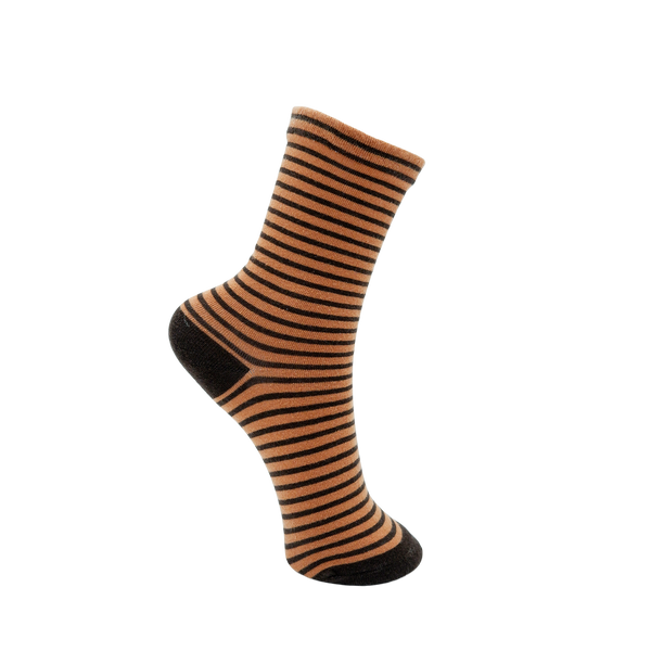 BLACK COLOUR Alaska striped sock ginger