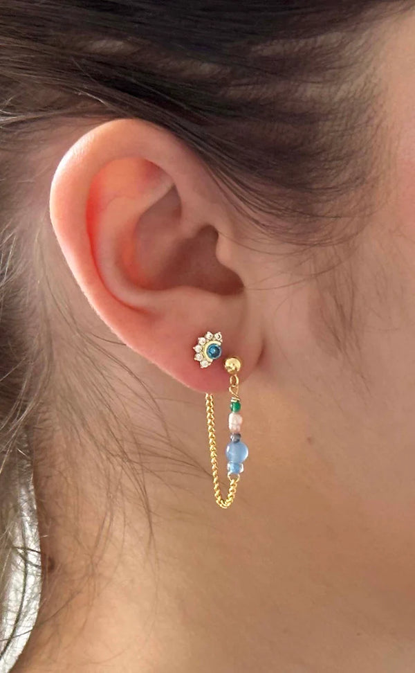 NUNI COPENHAGEN flora earring blue