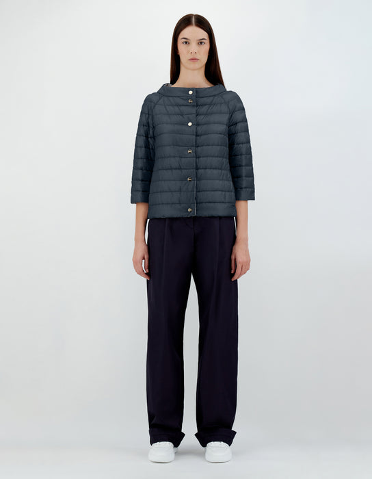HERNO WOMANS WOVEN JACKET BLUE