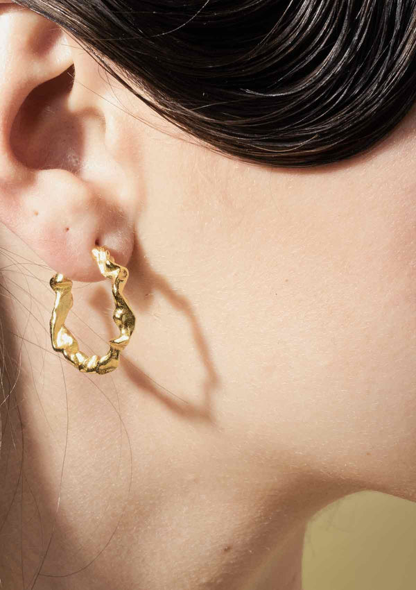 HOUSE OF VINCENT shaman hoop earrings L gilded