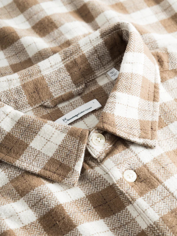 KNOWLEDGE COTTON APPAREL Loosefit checkered beige check