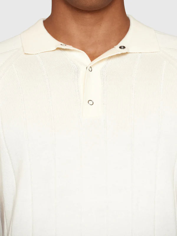 KNOWLEDGE COTTON APPAREL STRIPE KNITTED POLO S/S