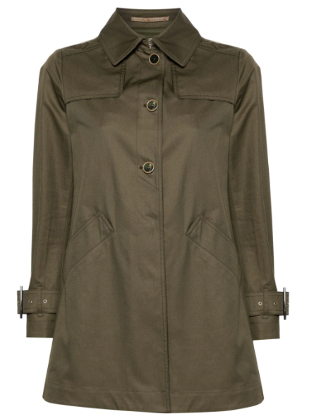 HERNO WOMAN'S WOVEN HALF COAT ARMY