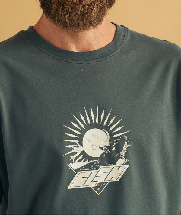 ELSK tech t-shirt stone olive