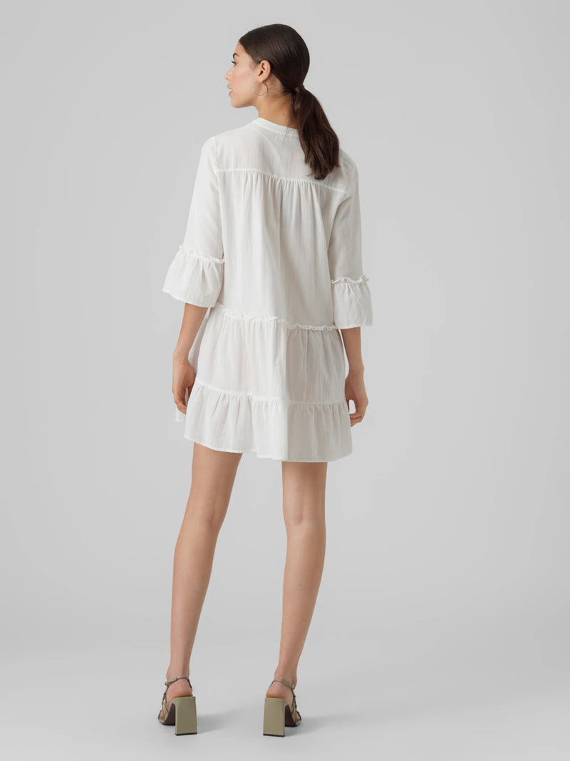 Vero Moda VMMILAN 3/4 SHORT DRESS WHITE