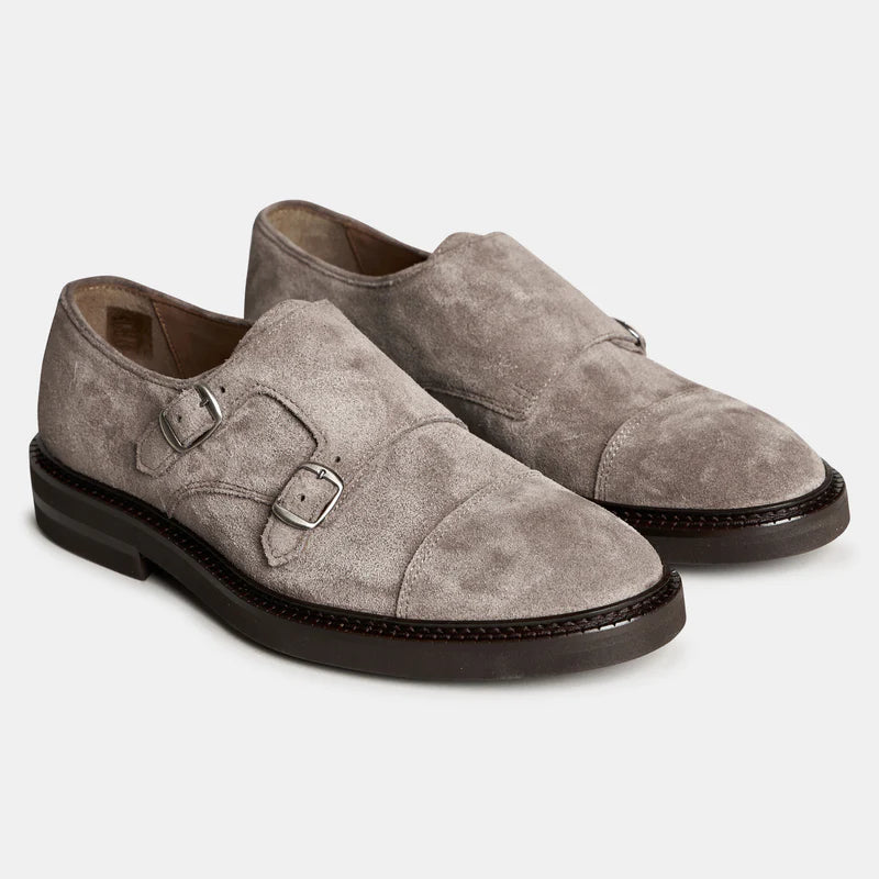 AHLER TAUPE SUEDE MONK STRAP