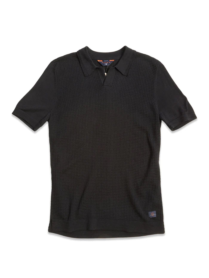 BLUE DE GENES FREDERICO BLACK KNITTED POLO