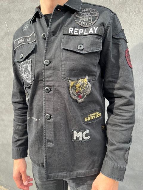 REPLAY BLACK PATCHES OVERSHIRT