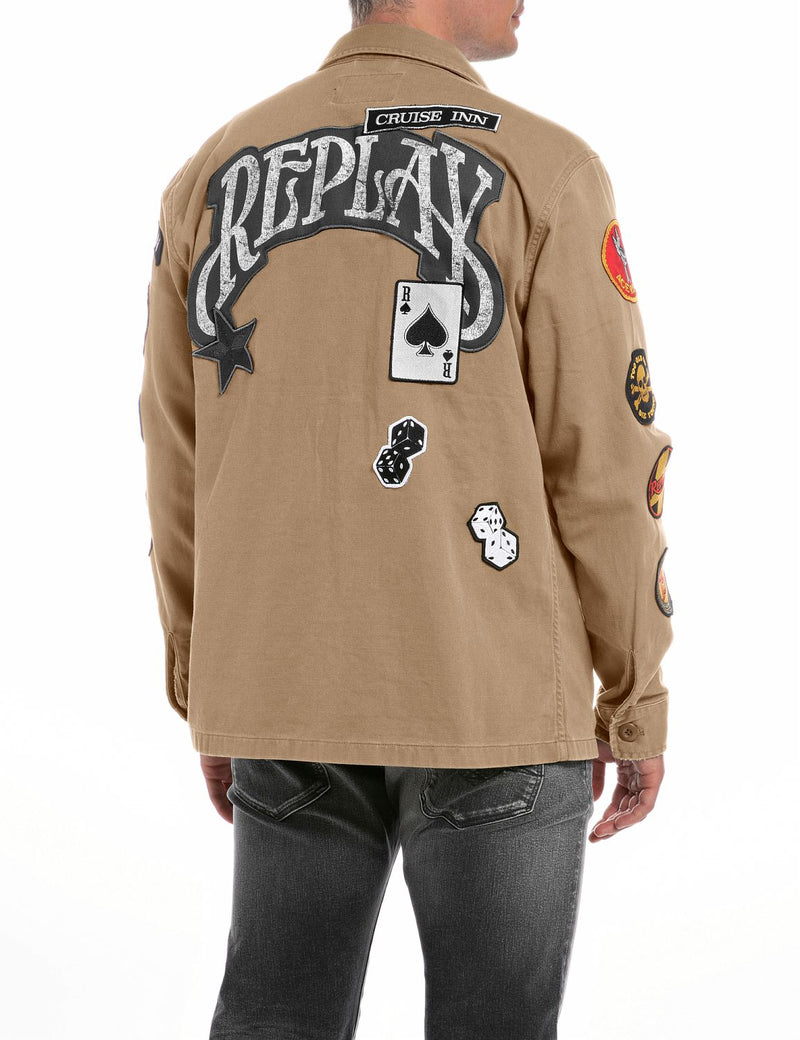 REPLAY BROWN PATCHES OVERSHIRT