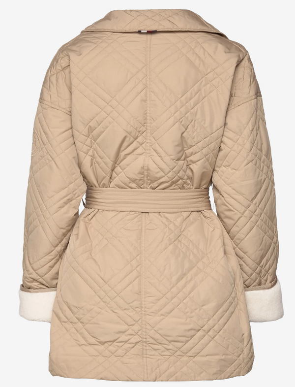 TOMMY HILFIGER QUILTED PEACOAT BEIGE