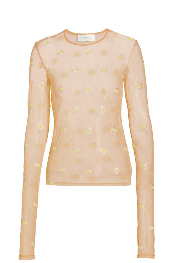 SPORTMAX DIONNE MESH SHIRT WITH FLOWERS
