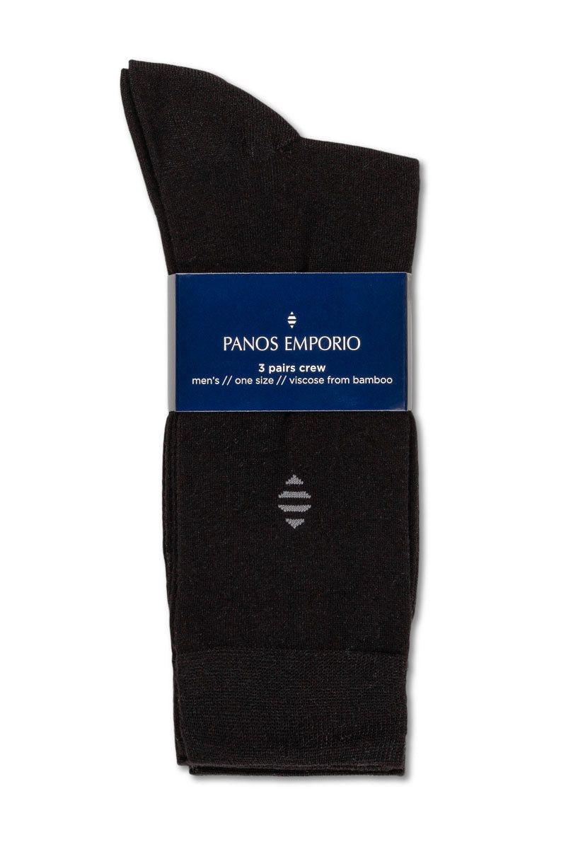 PANOS EMPORIO UNDERWEAR3 PACK BAMBOO BLACK SOCKS