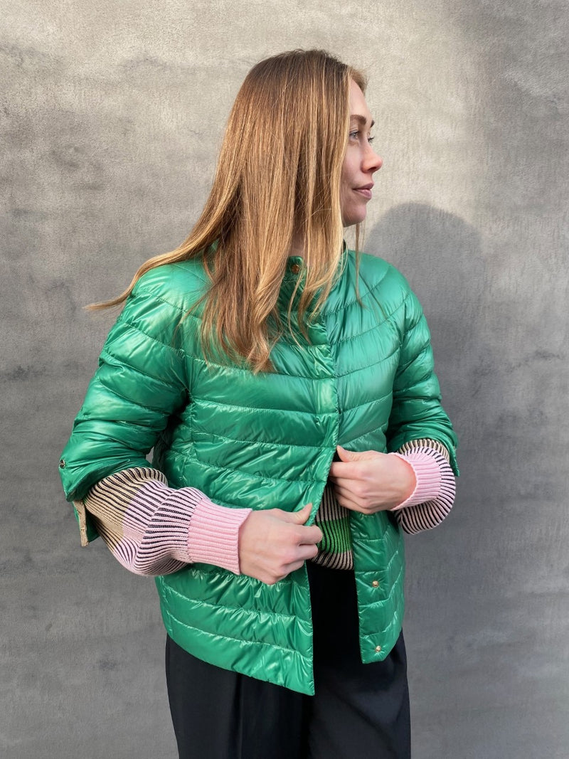 HERNO WOMAN'S WOVEN JACKET GREEN