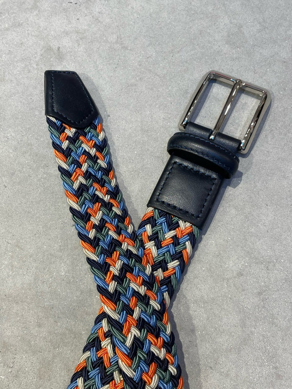 Paolo Vitale BLUE MIXED LEATHERS BELT